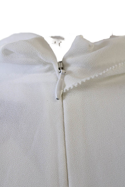 Reiss Women White High Neck Sleeveless Blouse Classic 100% Polyester Size 8