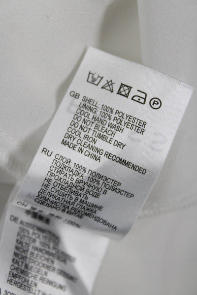 Reiss Women White High Neck Sleeveless Blouse Classic 100% Polyester Size 8