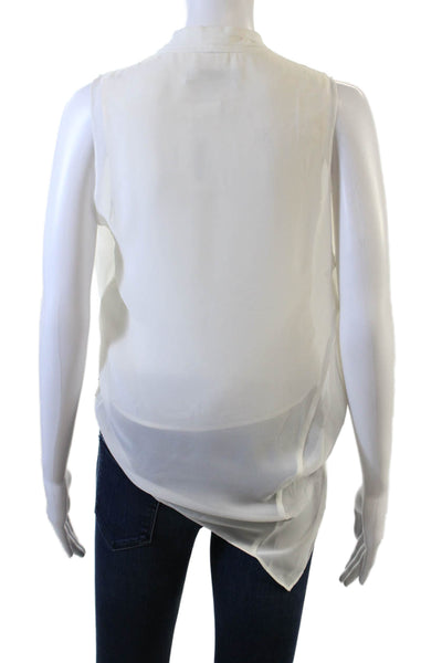 Allsaints Womens Sleeveless White Zip Blouse Polyester Designer Size 2