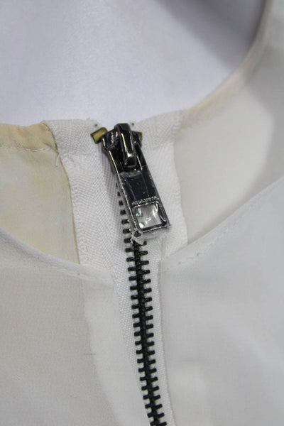 Allsaints Womens Sleeveless White Zip Blouse Polyester Designer Size 2