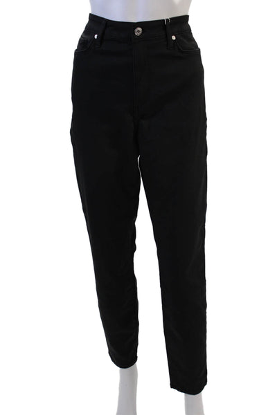 MNG Women Cropped Ankle Mid-Rise Black Pants Size 42