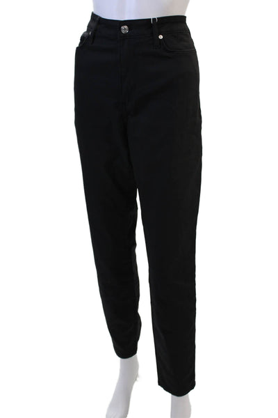 MNG Women Cropped Ankle Mid-Rise Black Pants Size 42