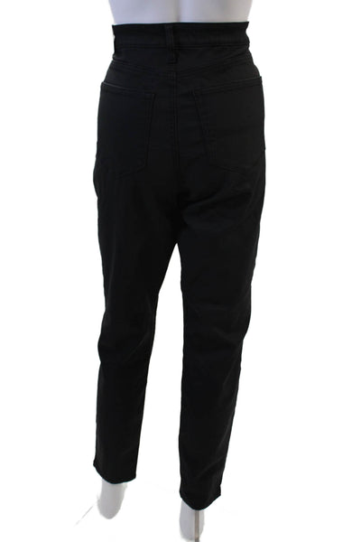 MNG Women Cropped Ankle Mid-Rise Black Pants Size 42