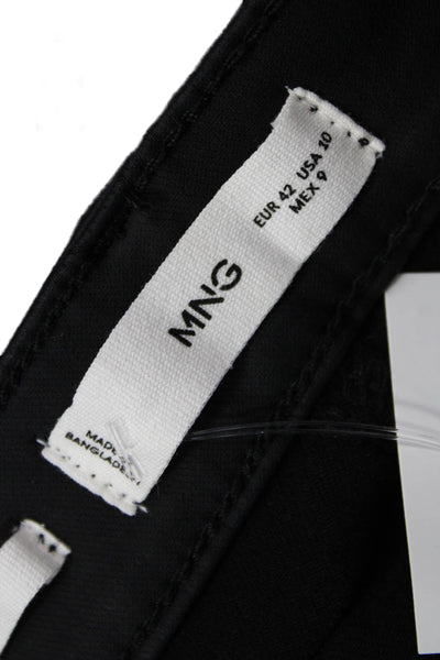 MNG Women Cropped Ankle Mid-Rise Black Pants Size 42
