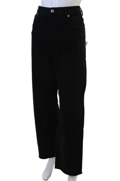 Everlane Women Black Mid-Rise Organic Cotton Pants Button 30in Size 31 Tall