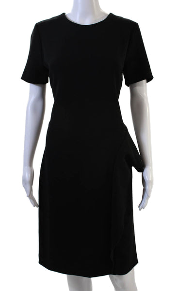 By Malene Birger Womens Sheath Midi Dress Black Short Sleeve Size 40