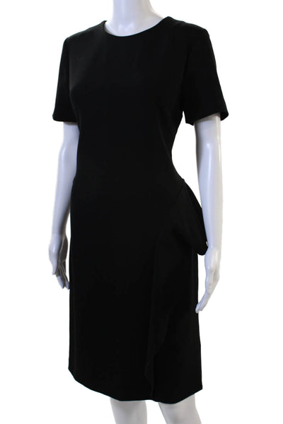 By Malene Birger Womens Sheath Midi Dress Black Short Sleeve Size 40