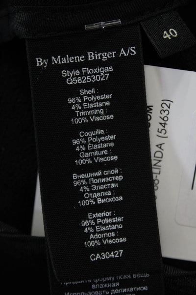 By Malene Birger Womens Sheath Midi Dress Black Short Sleeve Size 40