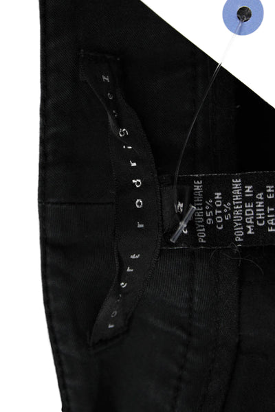 Robert Rodriguez Black Label Women Ankle Cropped Pants Black Army Button Size 2