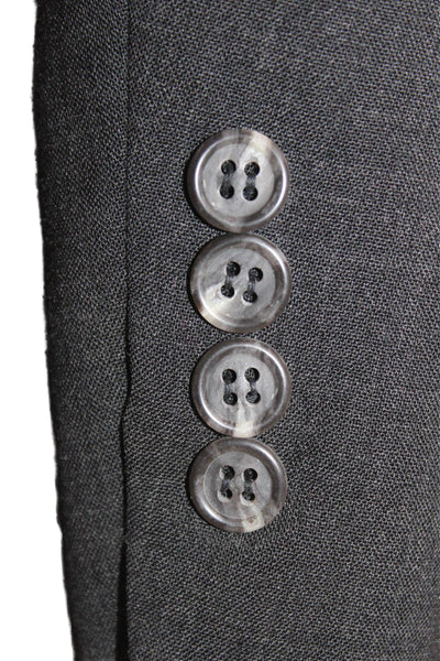 Bill Blass Men Dark Gray 100% Wool Collared Button Blazer Size 50