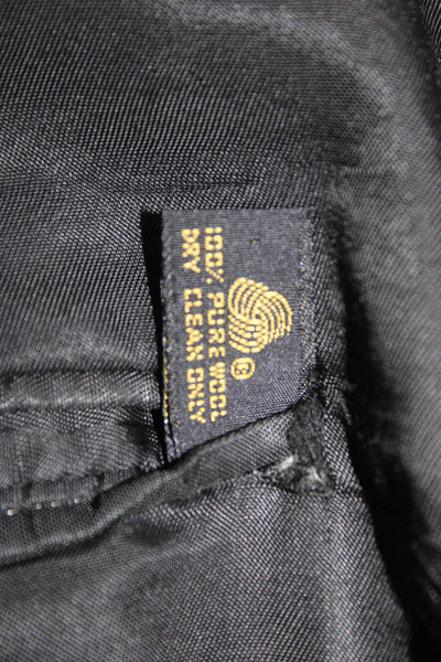 Bill Blass Men Dark Gray 100% Wool Collared Button Blazer Size 50