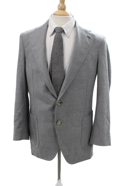 Giusto! Senza Regole Men Sport Coat Gray Pure Wool Button Size 52