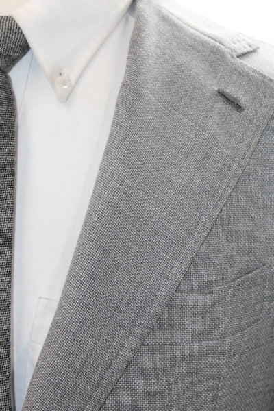 Giusto! Senza Regole Men Sport Coat Gray Pure Wool Button Size 52