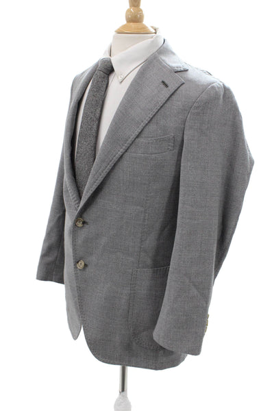 Giusto! Senza Regole Men Sport Coat Gray Pure Wool Button Size 52