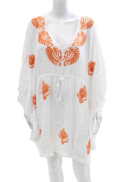 Melissa Odabash Womens Floral Viscose Beach Cover Up White Size One Size