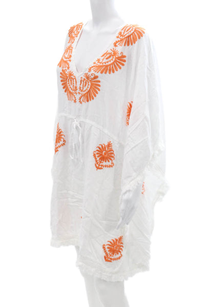 Melissa Odabash Womens Floral Viscose Beach Cover Up White Size One Size