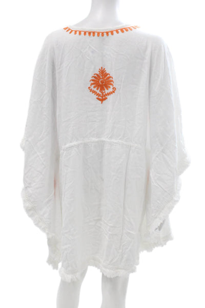 Melissa Odabash Womens Floral Viscose Beach Cover Up White Size One Size