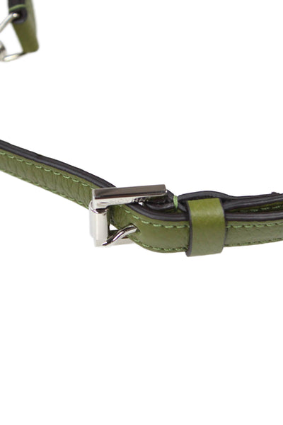 Moynat Womens Skinny Width Adjustable 38" Leather Handbag Strap Green
