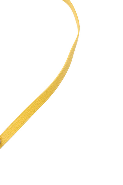 Akris Womens Skinny Width Grain Leather 42" Handbag Strap Yellow