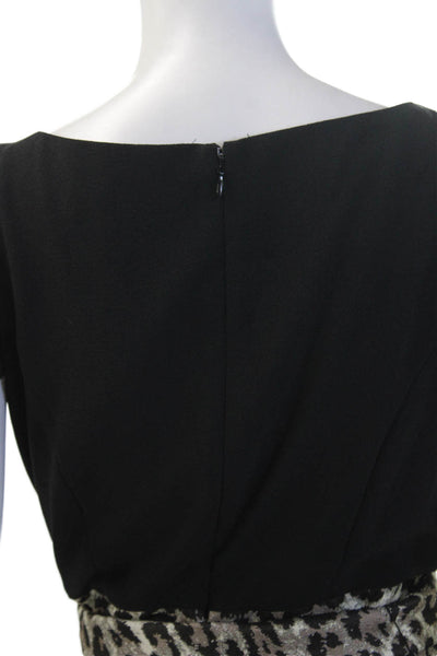 Eliza J Women Black Animal Print Fit & Flare Dress Size 8