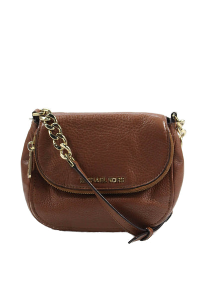Michael Michael Kors Women's Leather Gold Hardware Camel Crossbody Handbag