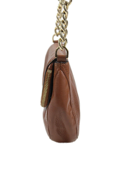 Michael Michael Kors Women's Leather Gold Hardware Camel Crossbody Handbag