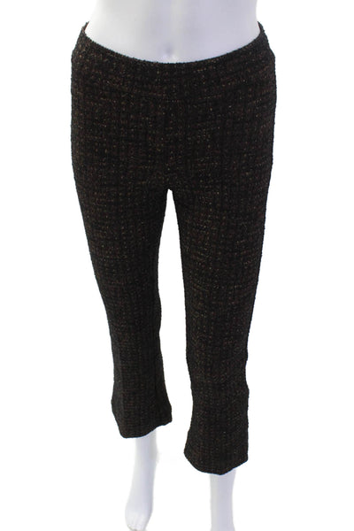 Avenue Montaigne Womens Ankle Cropped Black Checked Pants Size 00