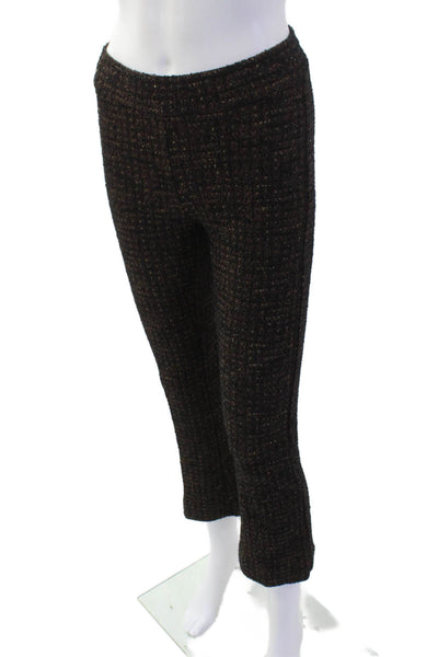 Avenue Montaigne Womens Ankle Cropped Black Checked Pants Size 00