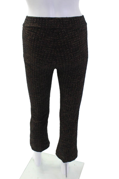 Avenue Montaigne Womens Ankle Cropped Black Checked Pants Size 00