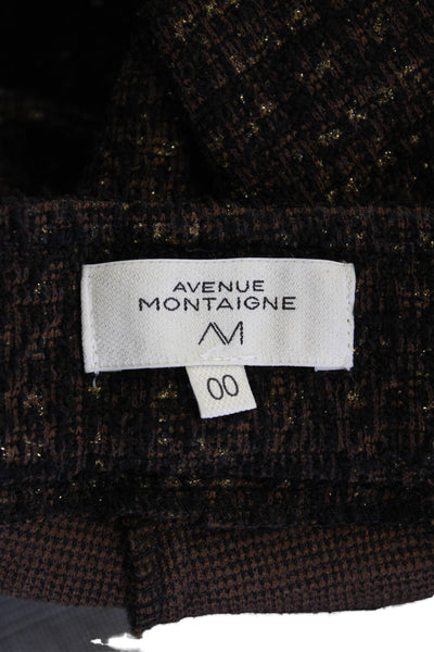 Avenue Montaigne Womens Ankle Cropped Black Checked Pants Size 00