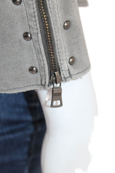 Marrakech Women Gray Biker Motorcycle Jacket Zip Polyester Size XS