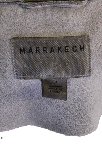 Marrakech Women Gray Biker Motorcycle Jacket Zip Polyester Size XS