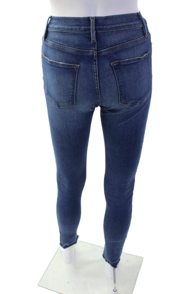 Frame Womens Ankle Skinny Jeans Dark Blue Mid Rise Size 24