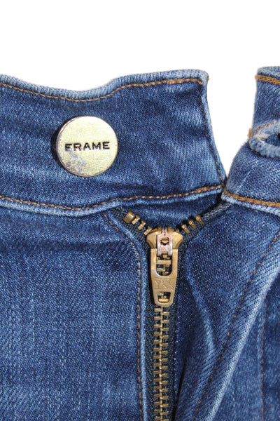 Frame Womens Ankle Skinny Jeans Dark Blue Mid Rise Size 24
