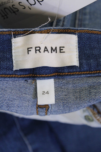 Frame Womens Ankle Skinny Jeans Dark Blue Mid Rise Size 24