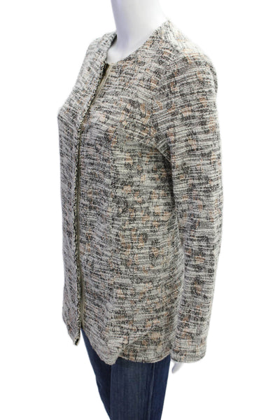 Dolan Womens Gray Zip Coatigan Crewneck Long Sleeve Fall Size XS