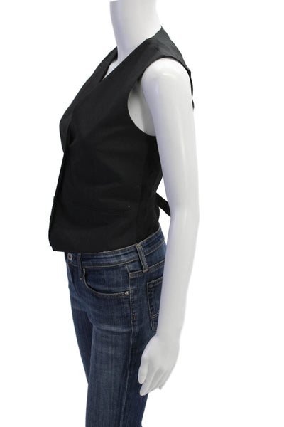 Zara Women Black V-Neck Polyester Vest Sleeveless Size XS