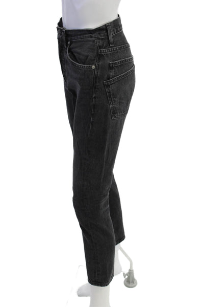 Agolde Unisex Ankle Cropped High Rise Black Jeans Size 24