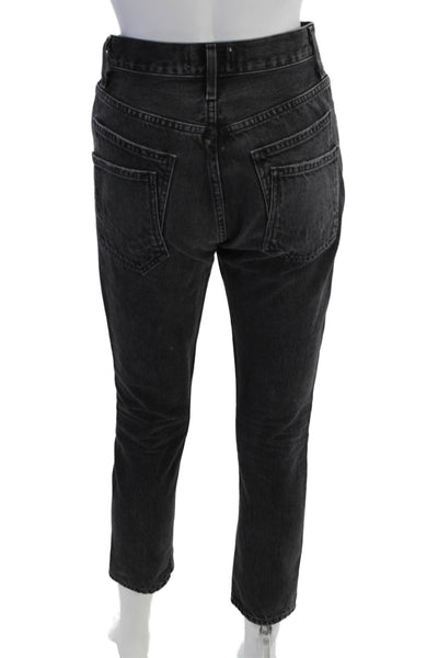 Agolde Unisex Ankle Cropped High Rise Black Jeans Size 24