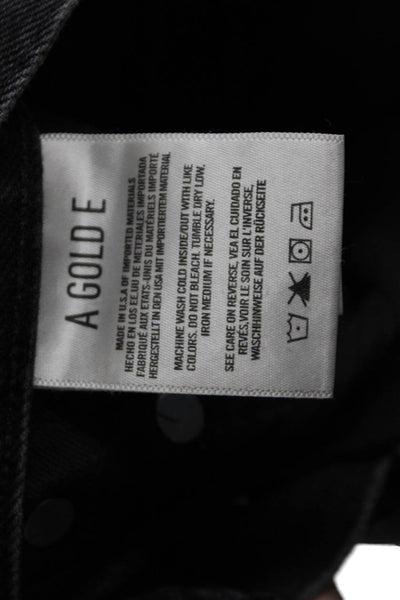 Agolde Unisex Ankle Cropped High Rise Black Jeans Size 24