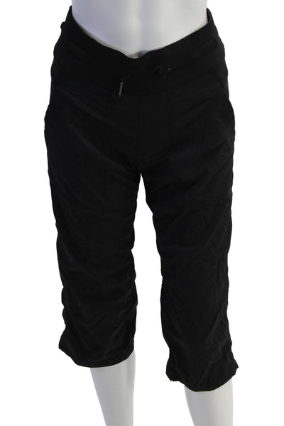 Lululemon Womens Pocketed Striped Drawstring Waist Athletic Pants Black Size 2