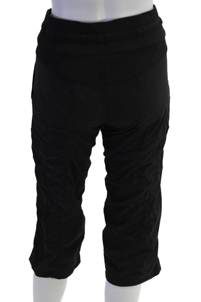 Lululemon Womens Pocketed Striped Drawstring Waist Athletic Pants Black Size 2