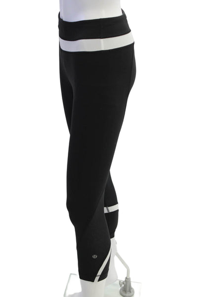Lululemon Women Capri Cropped Black Nylon Leggings Size 2
