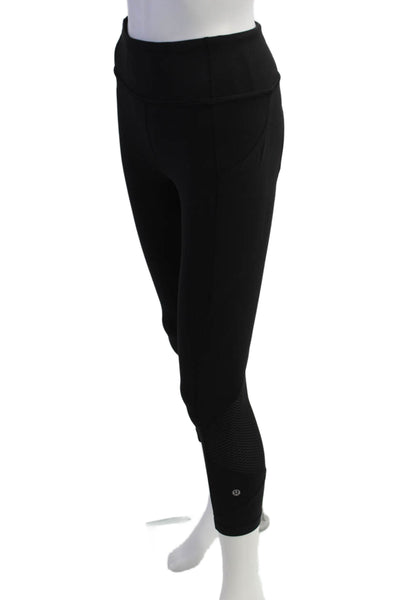 Lululemon Women Ankle Cropped Leggings Black Nylon Zip Size 2