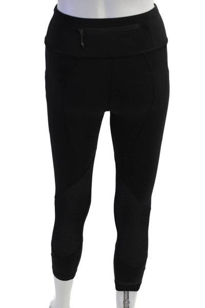 Lululemon Women Ankle Cropped Leggings Black Nylon Zip Size 2