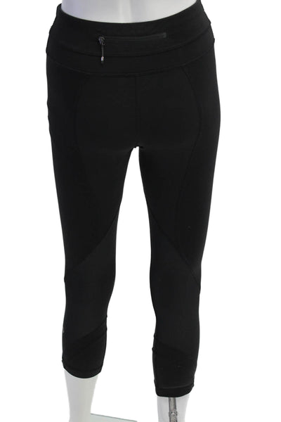 Lululemon Womens Capri Cropped Leggings Black Graphic Nylon Size 2