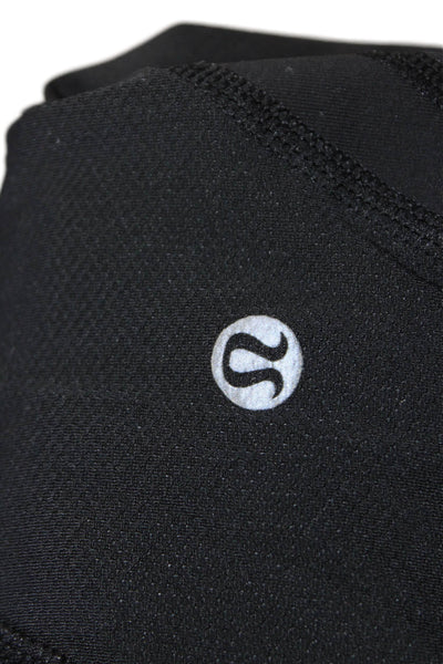 Lululemon Womens Capri Cropped Leggings Black Graphic Nylon Size 2