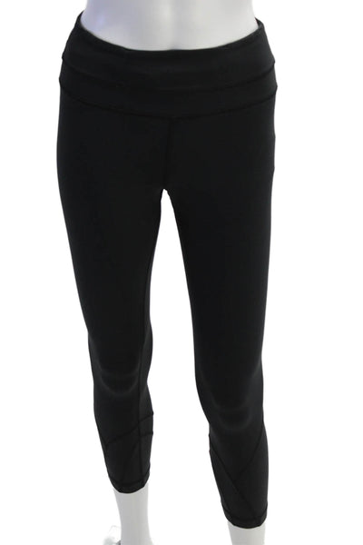 Lululemon Womens Cropped Ankle Nylon Leggings Black Zip Size 4