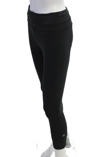 Lululemon Womens Cropped Ankle Nylon Leggings Black Zip Size 4