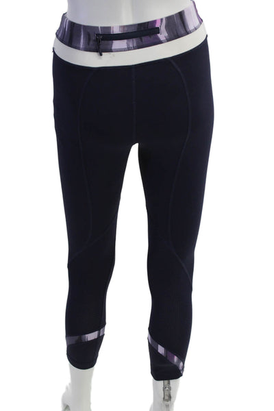 Lululemon Women Cropped Capri Leggings Dark Blue Nylon Size 2